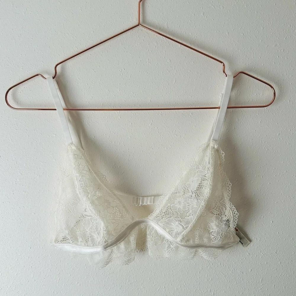 New Free People Bright Eyes Bralette Lace Bra Boho Ivory